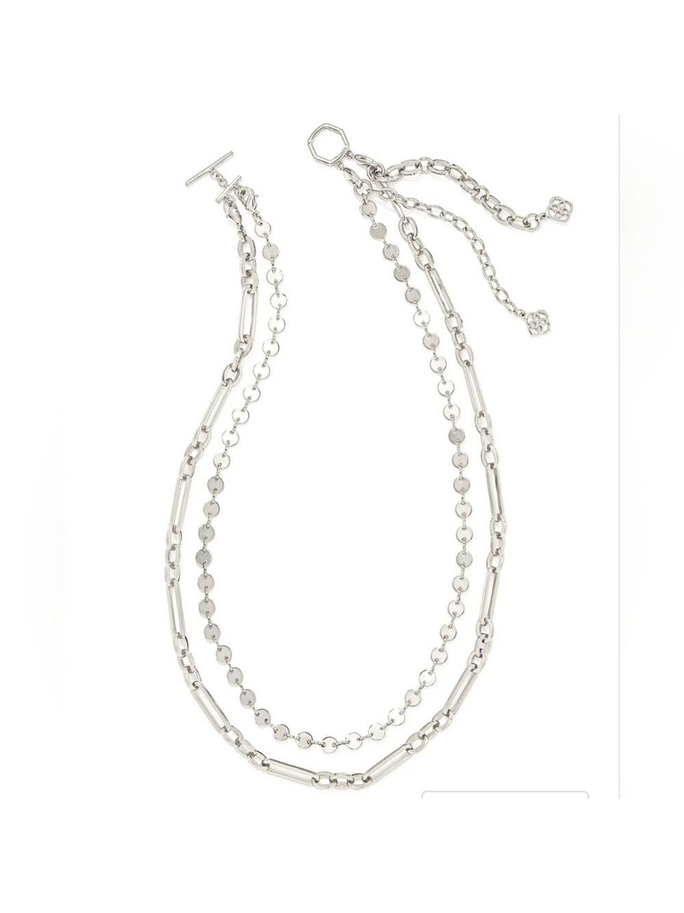 Kendra Scott Rhodium Silver Frankie Convertible Necklace NEW #2893